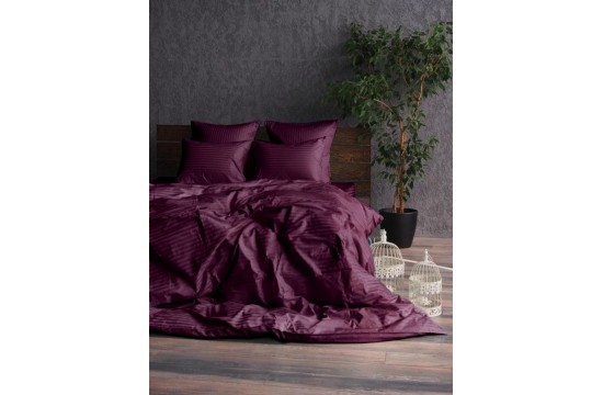 Bed stripe set satin LUX PLUM 1 / 1cm one and a half
