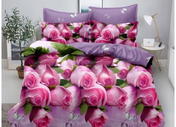 Bed linen Pink Paradise, satin family with elastic