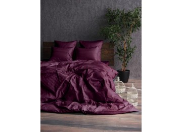 Bedding stripe satin LUX PLUM 1 / 1cm one-and-a-half with a sheet with an elastic band