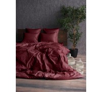 Bedding set stripe satin LUX BORDO 1 / 1cm one and a half with a sheet with an elastic band