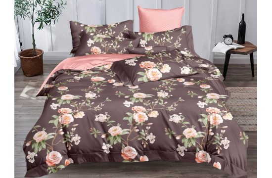 Bed linen Toffee, family satin with elastic