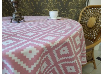 Water-repellent tablecloth Tibet pink (140/220 cm)