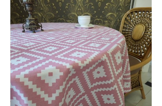 Water-repellent tablecloth Tibet pink (140/220 cm)