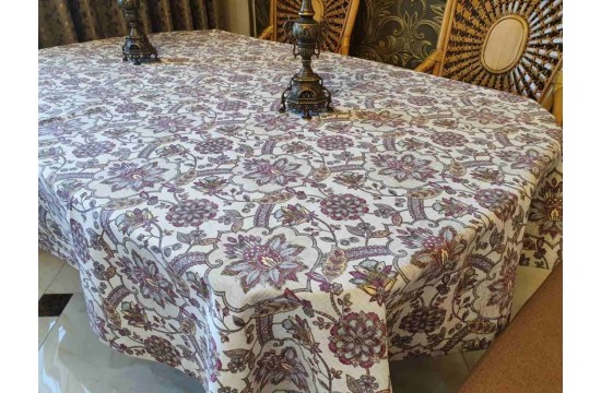 Tablecloth Pattern violet. oval (Oval 140/220 cm)