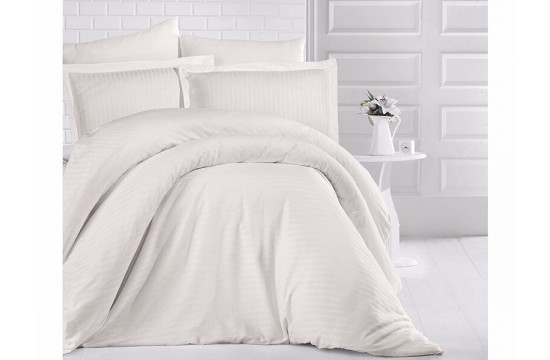 Bed linen satin stripe 160x220 CLASY Krem, Turkey