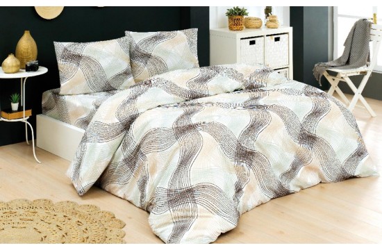 Bed linen double ranfors cotton 180x220 (TM LORINE) Cizgi v3, Turkey