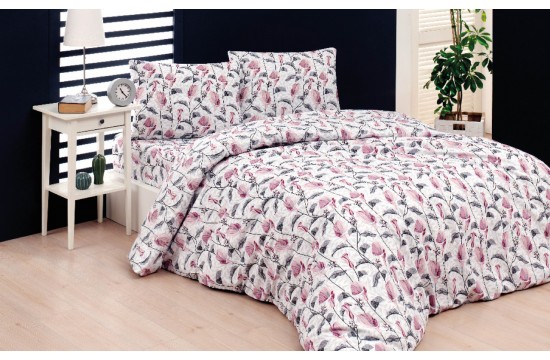 Bed linen double ranfors cotton 180x220 (TM LORINE) Orkide v2, Turkey