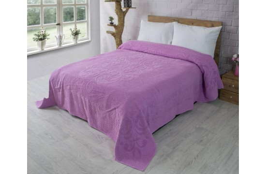 Cotton terry sheet 150х220 (TM Zeron) 460г/м2 AVDAR (Полоска) Lila, Türkiye