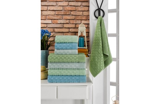 A set of terry towels 4 pcs cotton Vip jacquard 50x90 600g/m2 (ZERON) BAWER DESEN, Turkey