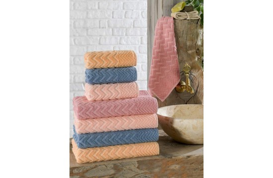 A set of terry towels 4 pcs cotton Vip jacquard 50x90 600g/m2 (ZERON) RONAV DESEN, Turkey