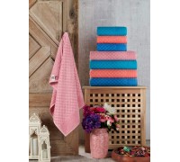 A set of terry towels 4 pcs cotton Vip jacquard 50x90 600g/m2 (ZERON) ARIYA DESEN, Turkey