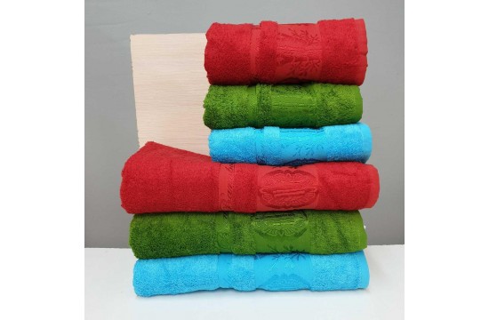Набор полотенца бамбуковые 50х90 (3шт) 530г/м2 (tm ZERON) Aynali Agac Bamboo Desen, Турция
