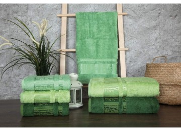Набор полотенца бамбуковые 50х90 (3шт) 530г/м2 (tm ZERON) Bamboo Agag Desen, Турция