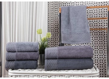 Bamboo towel set 3pcs 50x90 (3pcs) 530g/m2 Puanli Desen, Turkey