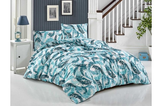 Turkish double bed linen Ranforce 180x220 (TM ZERON EKO) AMAZON BLUE