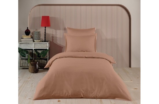 Bed linen satin stripe 160x220 (TM ZERON) KAHVERENGI, Turkey