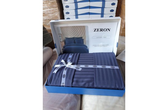 Bed linen satin stripe 200x220 (TM ZERON) LACIVERT, Turkey