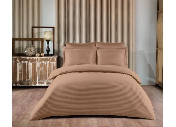 Bed linen satin stripe 200x220 (TM ZERON) KAHVERENGI, Turkey