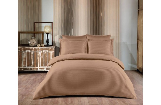 Bed linen satin stripe 200x220 (TM ZERON) KAHVERENGI, Turkey