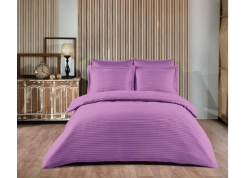 Bed linen satin stripe family 160x220 (TM ZERON) LILA, Turkey