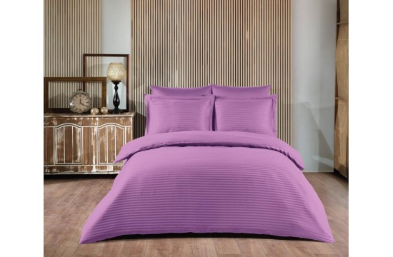 Bed linen satin stripe 200x220 (TM ZERON) LILA, Turkey