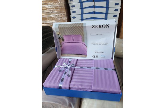 Bed linen satin stripe 200x220 (TM ZERON) LILA, Turkey