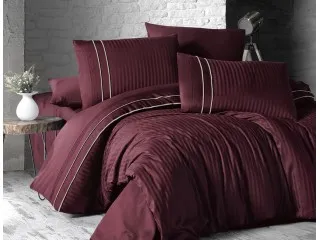 Euro bed linen First Choice Stripe Style Bordo Satin
