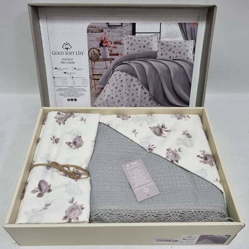 gray summer turkish bed linen