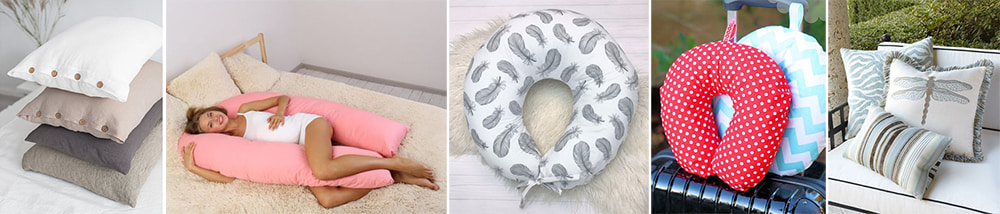Types of pillows for sleeping, for pregnant women, for nursing, for travel for sleeping;