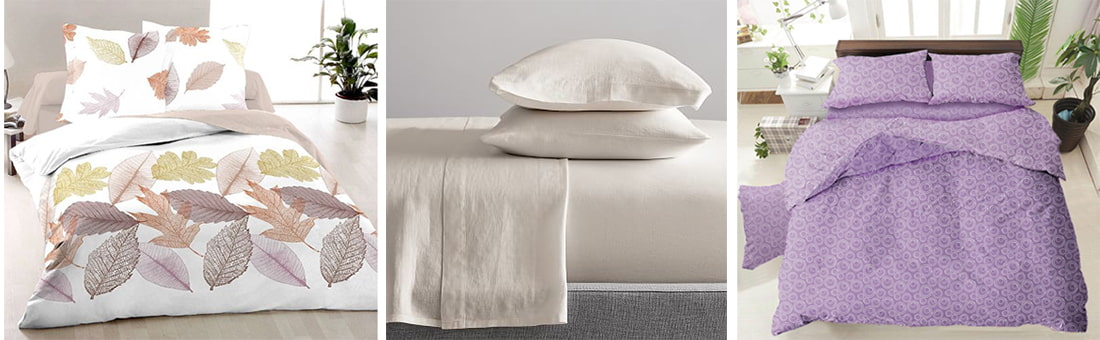 Bed linen white, lilac 