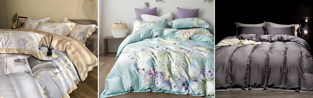 Bed linen with floral patterns