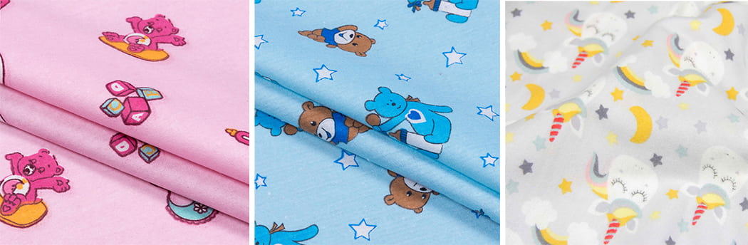 Flannel diaper in pink and blue teddy bears
