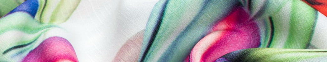 Multicolored fabric - white with pink and green