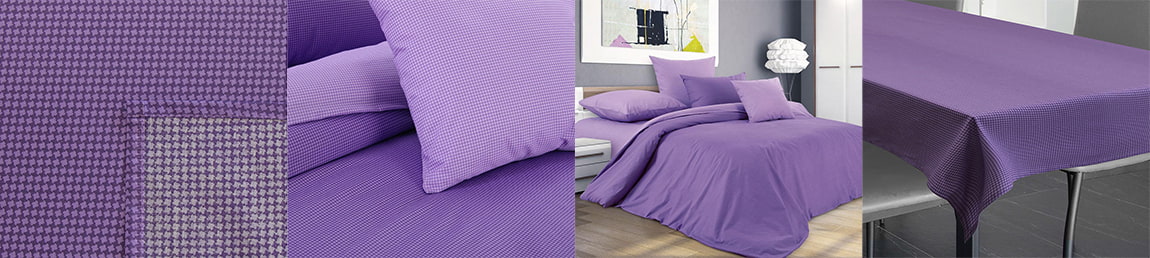 bed linen, purple percale tablecloth
